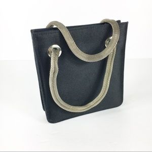 Enzo Angiolini Evening Bag Silver Double Handle